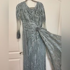 Grey Blue Evening Dress